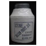 ANTIQUE REDWING STONE MASON FRUIT JAR.