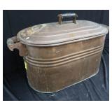 ANTIQUE COPPER BOILER WITH LID