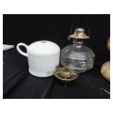VINTAGE POTTERY / OIL LAMPS