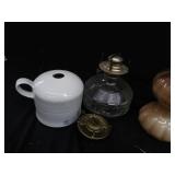 VINTAGE POTTERY / OIL LAMPS