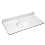 Glacier Bay 37 in. W x 19 in. D Cultured Marble White Round Single Sink Vanity Top in White