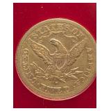 Liberty Head Gold Half Eagle $5 Coin - 1879