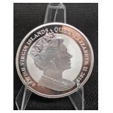 Virgin Islands 2019 Queen Elizabeth II 1 oz .999 Silver One Dollar Coin