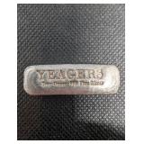 1oz Yeagers .999 Fine Silver Bar - Silver Bullion Ingot, Rectangular Bar