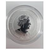 Perth Mint Lunar II Year of the Rat Silver Coin 1/2 oz .9999 Ag 50c Australia 2020