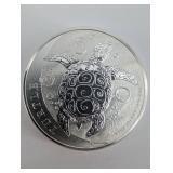 New Zealand Turtle Silver Coin - 1 oz .999 Fine - Five Dollars - 2015