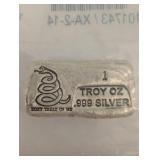 APMEX 1 Oz Hand-Poured Silver Bar - Don