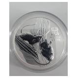 Australia Year of the Mouse 2020 Silver Coin 1/2 oz .9999 Ag - 50 Dollars