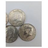 1964 Kennedy Half Dollars - 6 Coins, Assorted Years 90% Silver