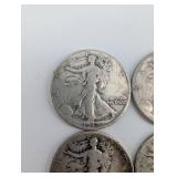 Walking Liberty Half Dollars - 1942 (4 coins) 90% Silver