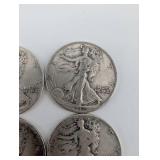 Walking Liberty Half Dollars - 1942 (4 coins) 90% Silver