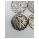 Walking Liberty Half Dollars - 1942 (4 coins) 90% Silver