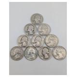 Washington Quarters (Lot of 10) - 1942-1962 90% Silver