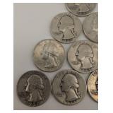 Lot Of 10 90% Washington Quarters