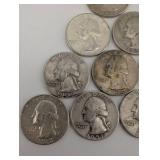 Lot Of 10 90% Washington Quarters