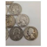 Lot Of 10 90% Washington Quarters