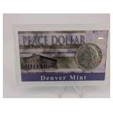 1922 Peace Dollar .900 Silver Denver Mint 2014 First Commemorative Mint COA