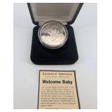 MPI Welcome Baby 1oz .999 Fine Silver Coin - Certificate Included
