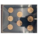 2009 United States Presidential Dollars 9-Coin Set in Display Case