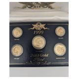 1999 24Kt Gold Plated Six-Coin Set in Display Case