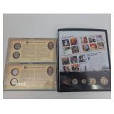 Return to Monticello Nickel Sets (2) & 1980s Stamp Sheet & 5-Coin Folder