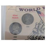 Obsolete Coin Collection Poster: World War II Silver Nickels, Steel Cent & Shell Case Cents