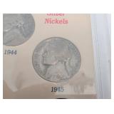 Obsolete Coin Collection Poster: World War II Silver Nickels, Steel Cent & Shell Case Cents