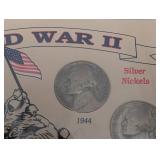 Obsolete Coin Collection Poster: World War II Silver Nickels, Steel Cent & Shell Case Cents