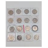 Kennedy Half Dollar Lot - 16 Coins in Protective Flips (1981-S to 2000)