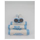 Buffalo Nickels in Bank Wrappers - $2.00 Nickels, Assorted Rolls