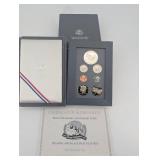 United States Mint Mount Rushmore Anniversary Silver Dollar & Half Dollar Prestige Set 1991