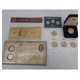 Gold Banknote Replica, Monticello Nickel Set, Wartime Steel Cents, 1980 Quarters - Numismatic Lot
