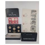 2000 24Kt Gold Plated US Coin Set (6 Coins) & Red Display Set & First Day of Issue Envelopes