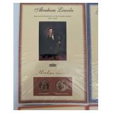 Presidential Coin Cards Set - Lincoln, Washington, Van Buren & Adams (4-Pack)