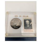 1971 Eisenhower Dollar in Display Case with Westward Journey Nickel Set & Colorized Lincoln Cents