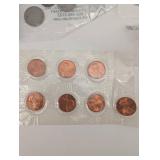 1971 Eisenhower Dollar in Display Case with Westward Journey Nickel Set & Colorized Lincoln Cents