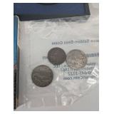 1971 Eisenhower Dollar in Display Case with Westward Journey Nickel Set & Colorized Lincoln Cents