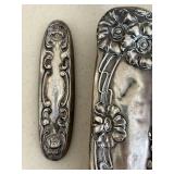 Sterling Silver Vanity Set - Hand Mirror, Hairbrush, Powder Box & Accessories