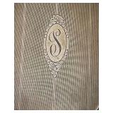 Sterling Hand Mirror Set - Ornate Floral Handles, Monogram S