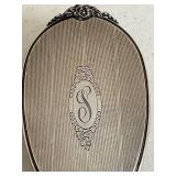 Sterling Hand Mirror Set - Ornate Floral Handles, Monogram S
