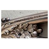 Sterling Hand Mirror Set - Ornate Floral Handles, Monogram S