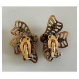 12K Gold-Filled Clip-On Earrings & Cultured Pearls - Butterfly Bow