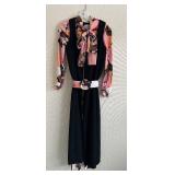 Vintage Couture Johnny Herbert Original Jumpsuit W/ Long Overvest Decor Size 8