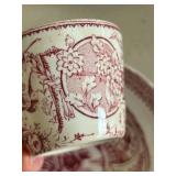 Antique Staffordshire 15-Piece Dog Themed Transferware Child Sized Tea Set