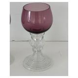 Venetian 19th Century Purple Glass Goblets - Pair of Stemware
