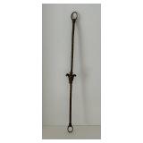 Neoclassical Wrought Iron Hanging Rod - Ring Tops & Central Face Themed