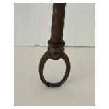 Neoclassical Wrought Iron Hanging Rod - Ring Tops & Central Face Themed