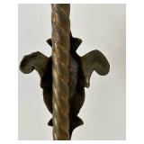 Neoclassical Wrought Iron Hanging Rod - Ring Tops & Central Face Themed