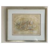 Framed  limited edition color etching and aquatint on paper by French artist Marcel Fiorini (1922-2008) 22/120