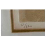 Framed  limited edition color etching and aquatint on paper by French artist Marcel Fiorini (1922-2008) 22/120
